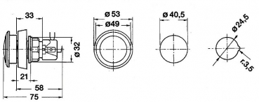 Illuminated Push Buttons round 53 mm yellow