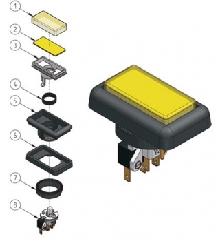 Leuchttaster rechteckig 41x22 mm