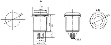 Switch vandal resistant Positions:2 SPST-NO 2A/250VAC IP40