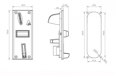 Front plate plastic KI with LED lighting for electronic coin mechanism AL66 & AL66FG