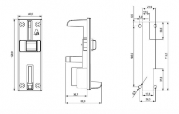 Front plate plastic NP for electronic coin mechanism AL66 & AL66FG