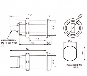 Xlock Schlüsselschalter KD 36,4mm 1 7/16"