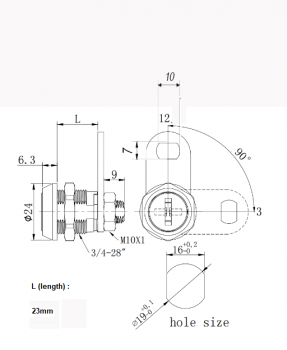 Lock 7/8" 22.3mm KD Xlock