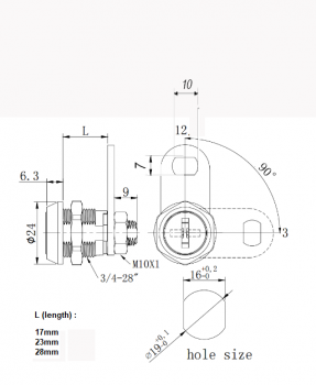 Lock 5/8" 16 mm KA Xlock