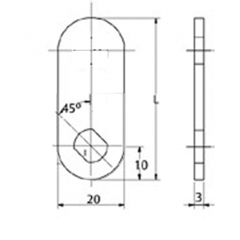 Riegel gerade 40 x 20 mm