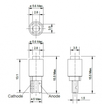 LED with T5 wedge base socket 12 Volt