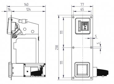 Coinvalidator Bracket with Separator 4 Coin