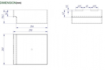 Kunststoff Kassenbehälter für Automaten 290x260x115mm