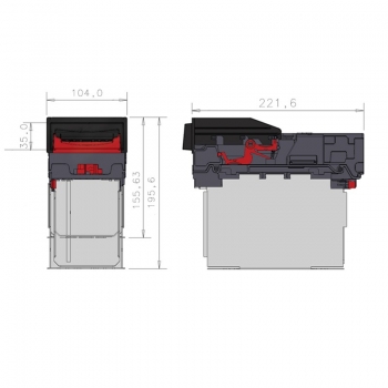 Bill validator NV9 USB plus horizontal cashbox 300 notes lockable