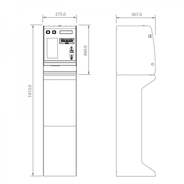 Currency exchange and token vending machine CM1 changes banknotes & coins & cashless to coins or tokens