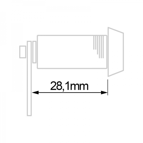 Lock Wurlitzer 28mm d22m one side flat