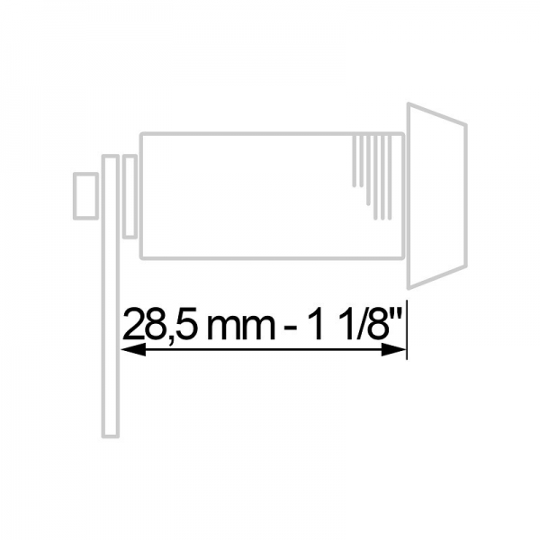 Zylinderschloß mit 2 Schlüssel KD, Länge 28,6 mm - 1 1/8" Automatenschloss