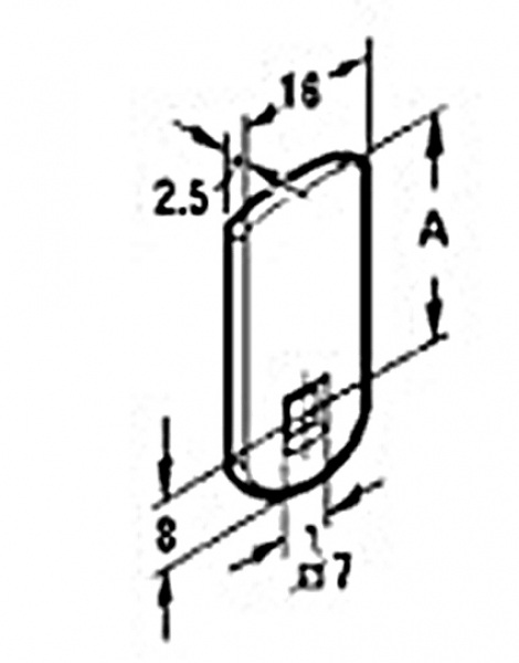 Cam for lock straight 40 mm