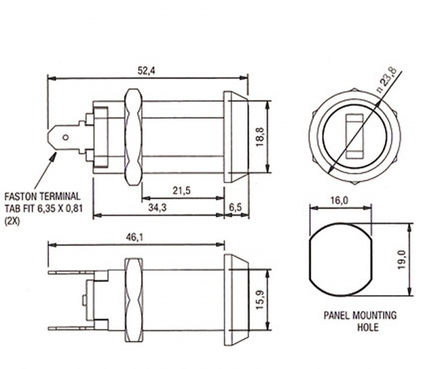 Xlock switch lock KD 36,4mm 1 7/16"