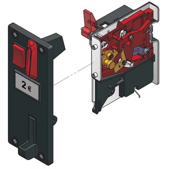 Coinvalidator mechanical with frontplate LF6 2.00 Euro