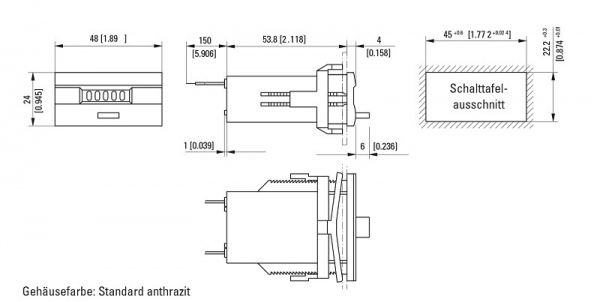 Elektromechanisches Zählwerk 5 stellig 230VAC rückstellbar