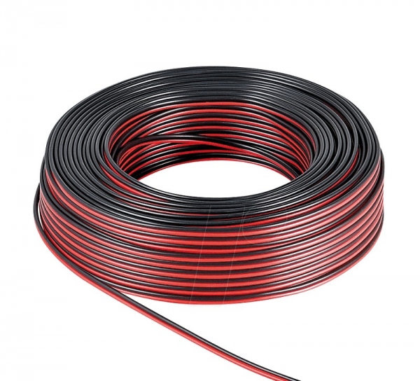 Twin core cable red/black 0.5 mm²